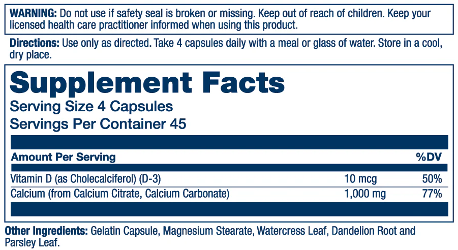 Calcium Citrate With Vitamin D-3 1000mg - Image 4