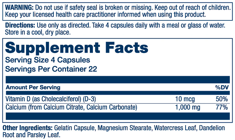 Calcium Citrate With Vitamin D-3 1000mg - Image 6