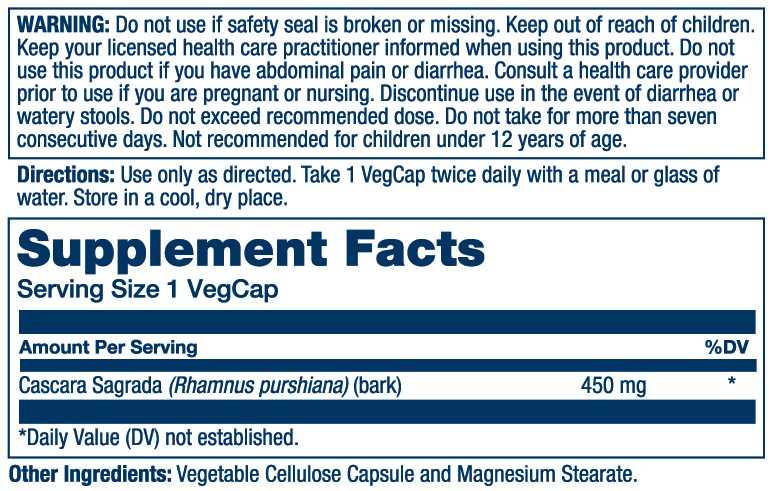 Cascara Sagrada Bark 450mg - Image 2