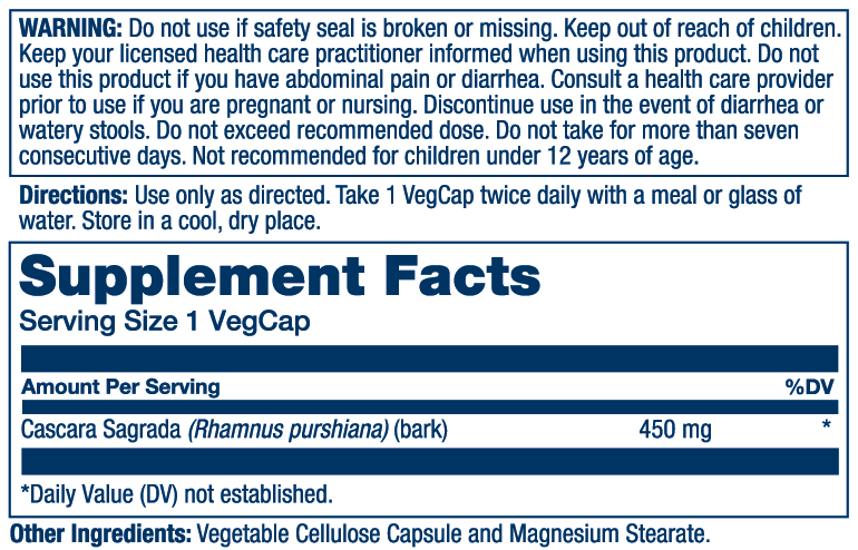 Cascara Sagrada Bark 450mg - Image 4