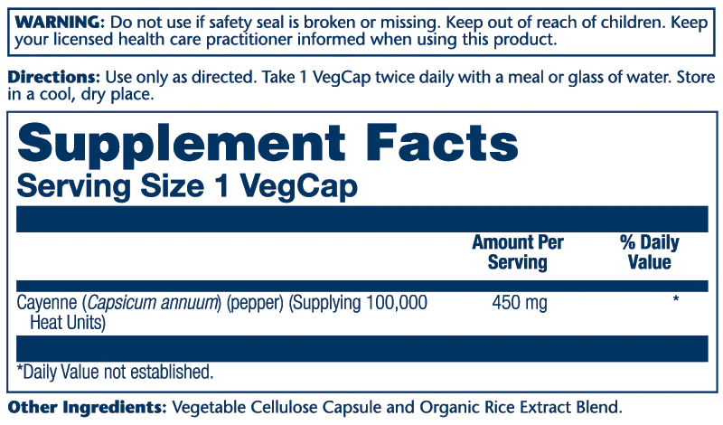 Cayenne Pepper 100,000 HU - 450mg - Image 2