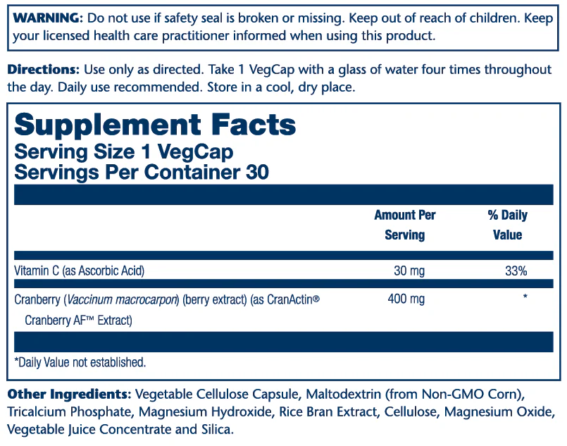 CranActin Cranberry Extract 400mg - Image 3