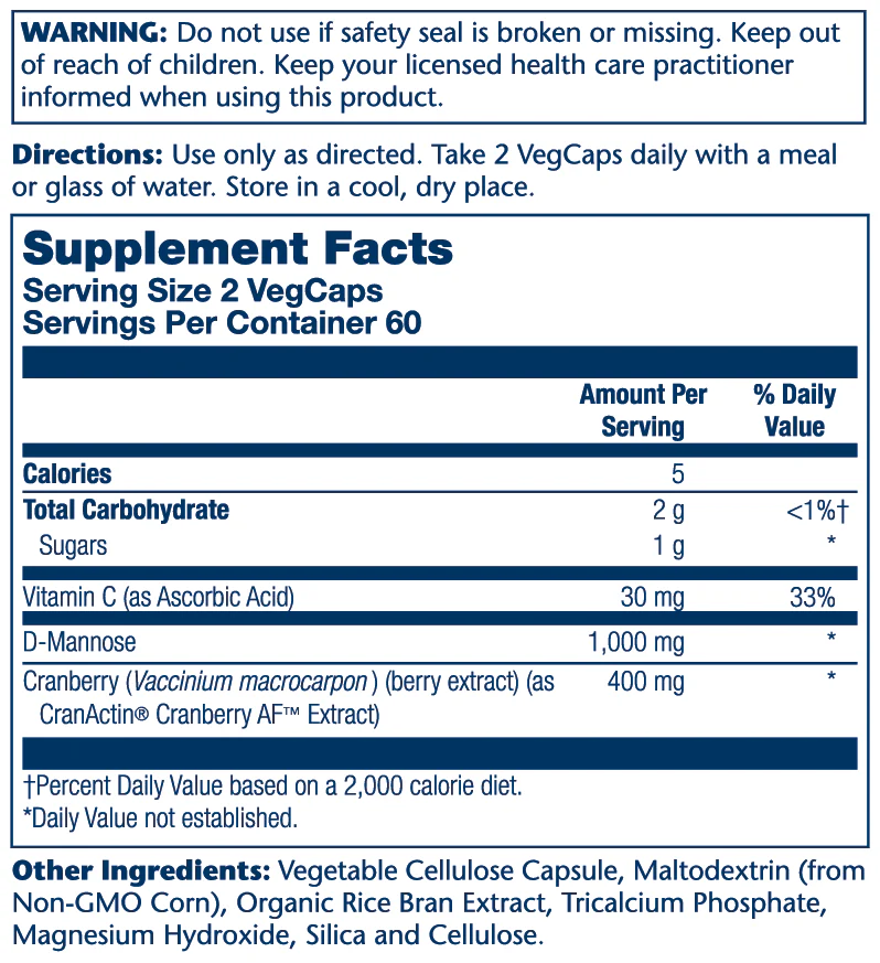 D-Mannose With Cranactin Cranberry Extract 1000mg - Image 4