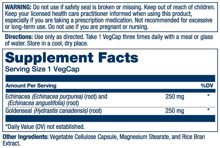Echinacea Root & Goldenseal Root 500mg - Image 2