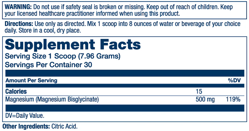Extra-Strength Magnesium Glycinate Powder 500 mg - Image 2