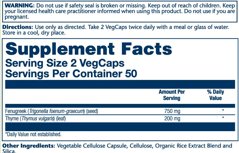 Fenugreek Seed & Thyme Leaf 950mg - Image 2
