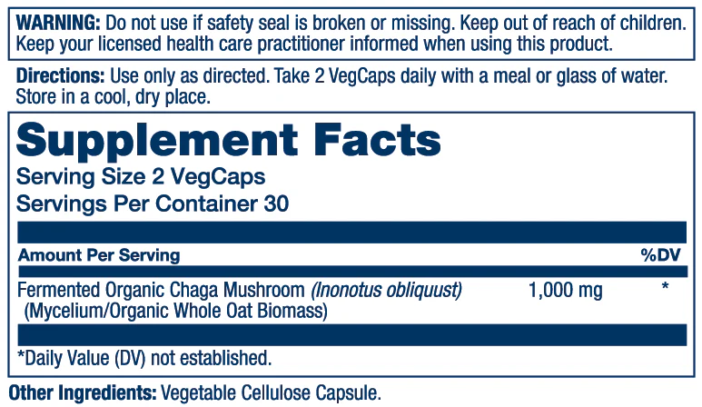 Fermented Chaga Mushroom 1000mg - Image 2
