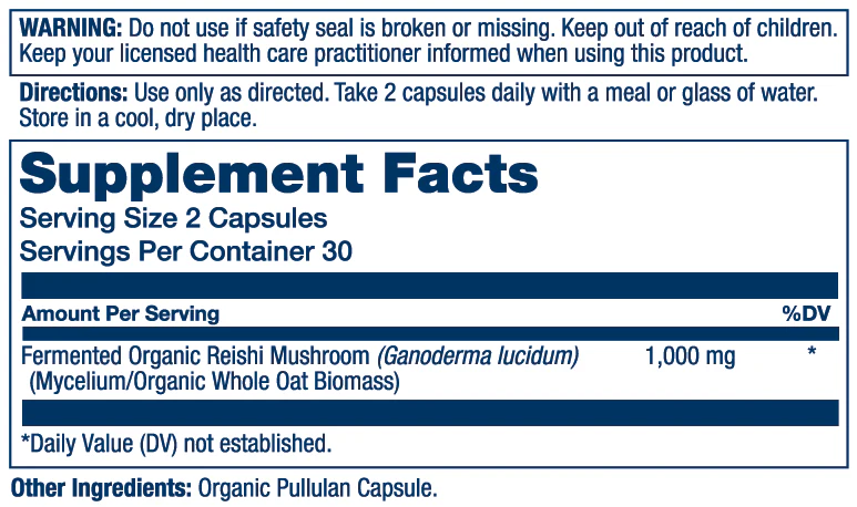 Fermented Reishi Mushroom 1000mg - Image 2