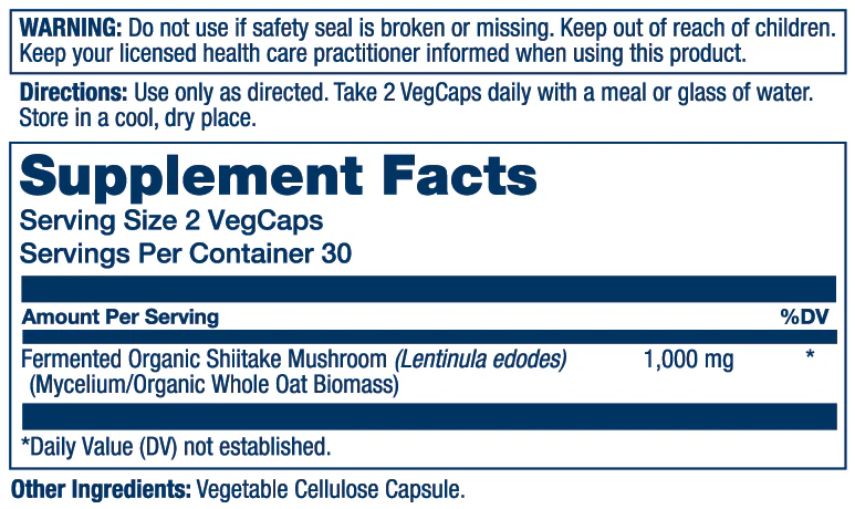 Fermented Shiitake Mushroom 1000mg - Image 2