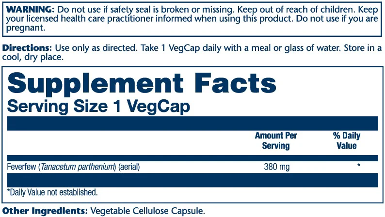 Feverfew Leaf 380mg - Image 2