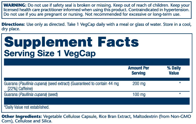 Guarana Seed Extract 200mg - Image 2