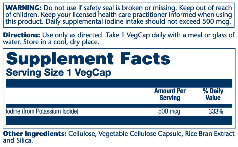 Iodine (as Potassium Iodine) 500mcg - Image 2