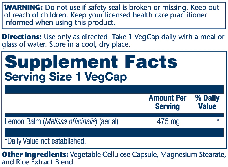 Lemon Balm Aerial 475mg - Image 2
