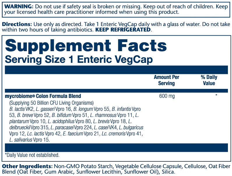 Mycrobiome Probiotic Colon Formula, 50bn, 18 Strain Once Daily - Image 3