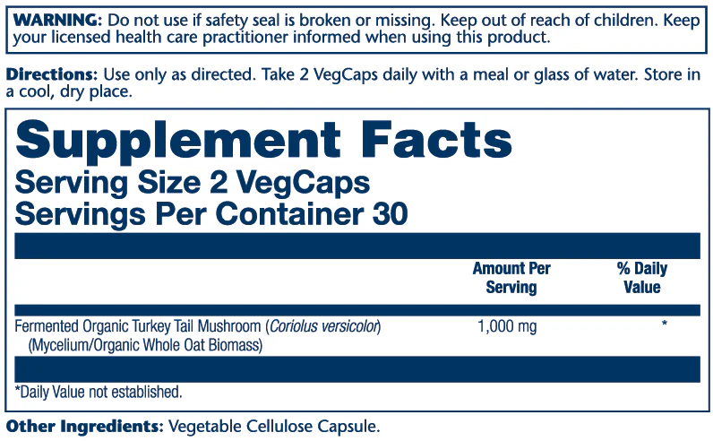 Org Grown Fermented Turkey Tail 1000mg - Image 2
