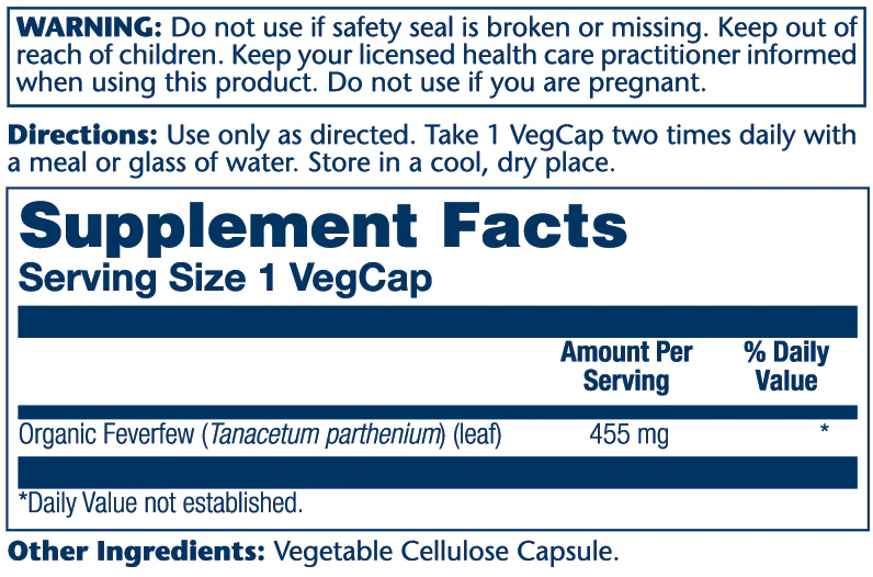 Feverfew Leaf 455mg - Image 2
