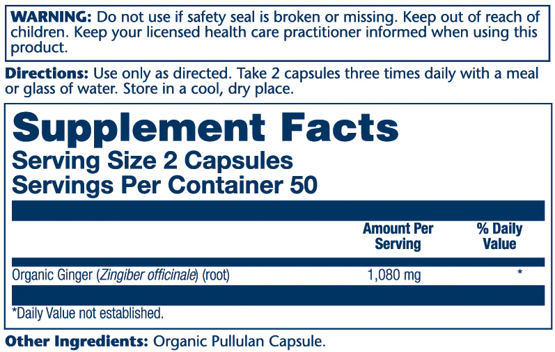 Organic Ginger Root 1080mg - Image 2