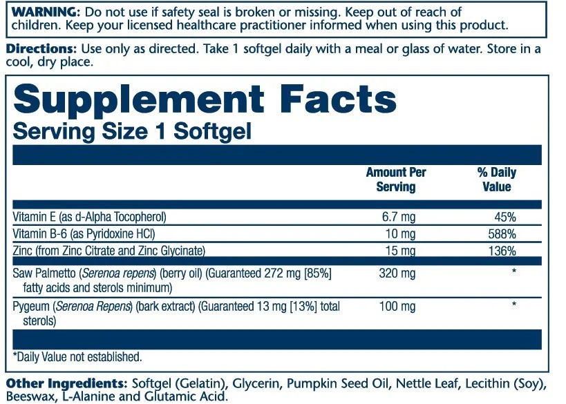 Saw Palmetto & Pygeum with Zinc & Vitamin E - Image 2