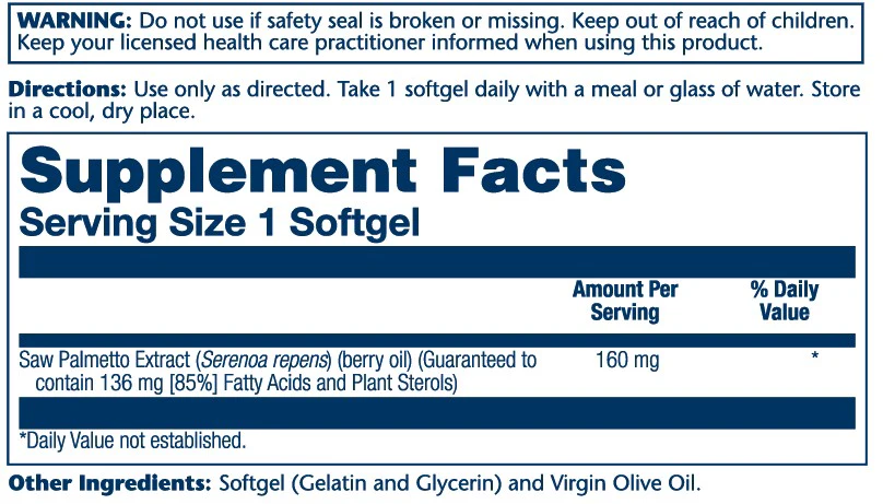 Saw Palmetto Berry Extract 160mg - Image 5