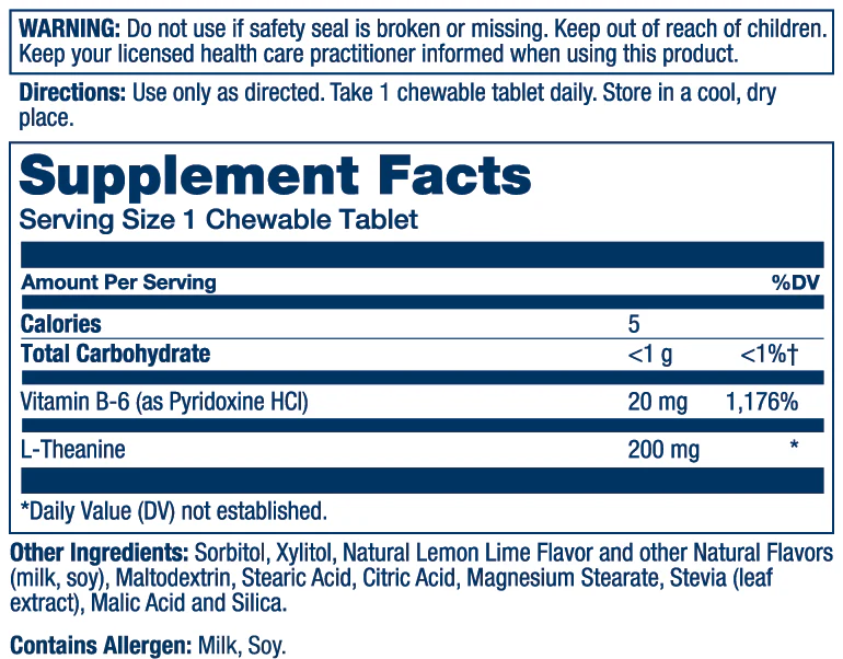 Sugar-Free L-Theanine Chewable, Lemon-Lime Flavor - Image 4