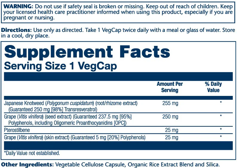 Super Resveratrol with Pterostilbene, 255mg - Image 2