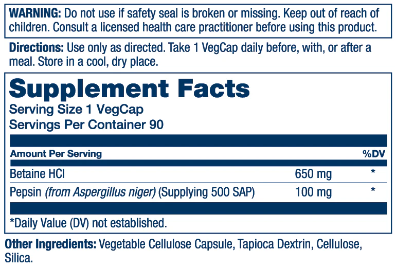 Vegan Betaine HCL & Pepsin - Image 2