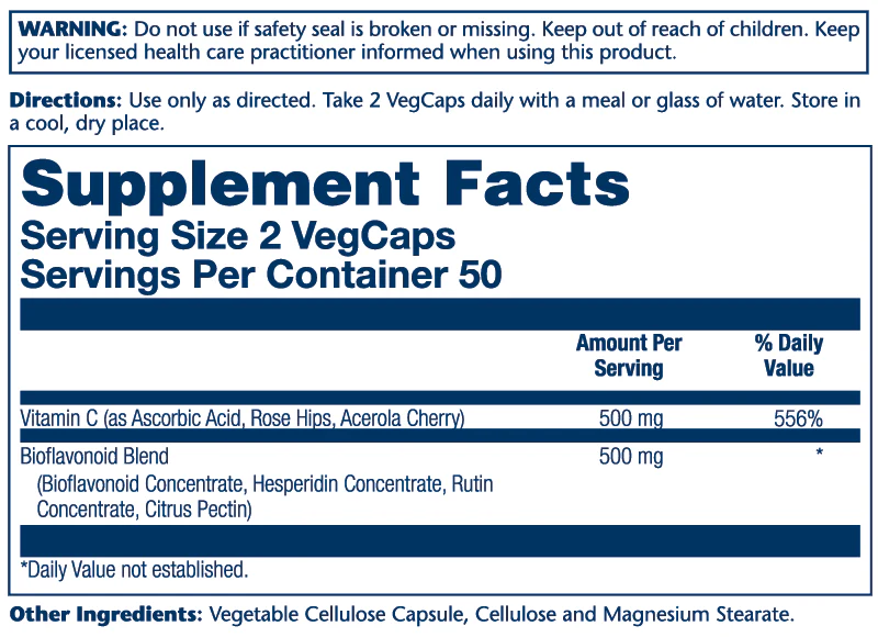 Vitamin C & Bioflavonoids 1:1 500mg - Image 2