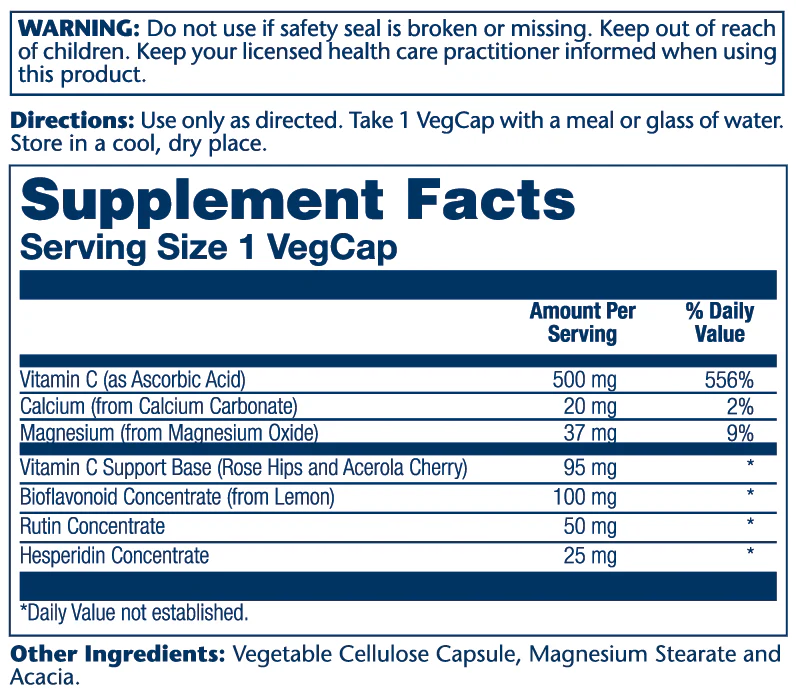 Vitamin C With Bioflavonoid Complex 500mg - Image 3
