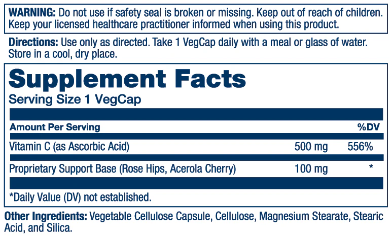 Vitamin C With Rose Hips & Acerola 500mg - Image 2