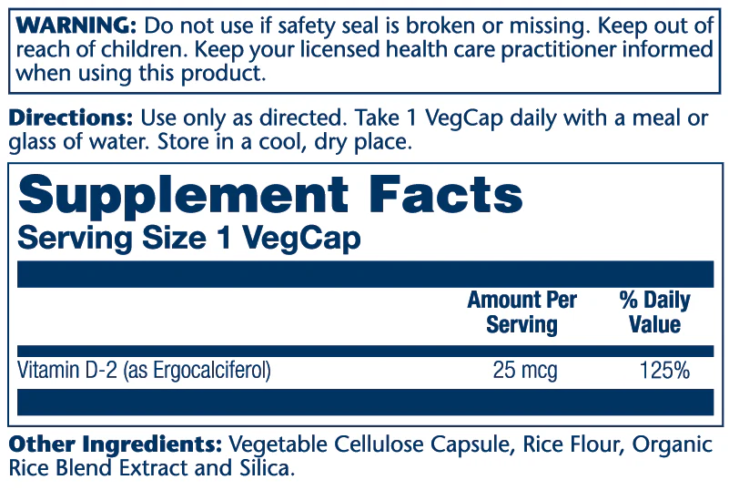 Vitamin D-2, Dry - 25mcg - Image 2