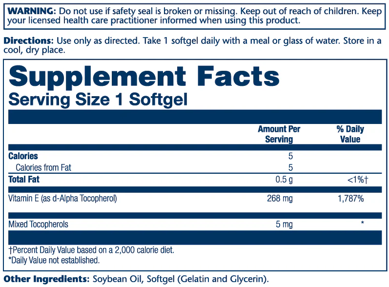 Vitamin E, Mixed Tocopherols 268mg - Image 3