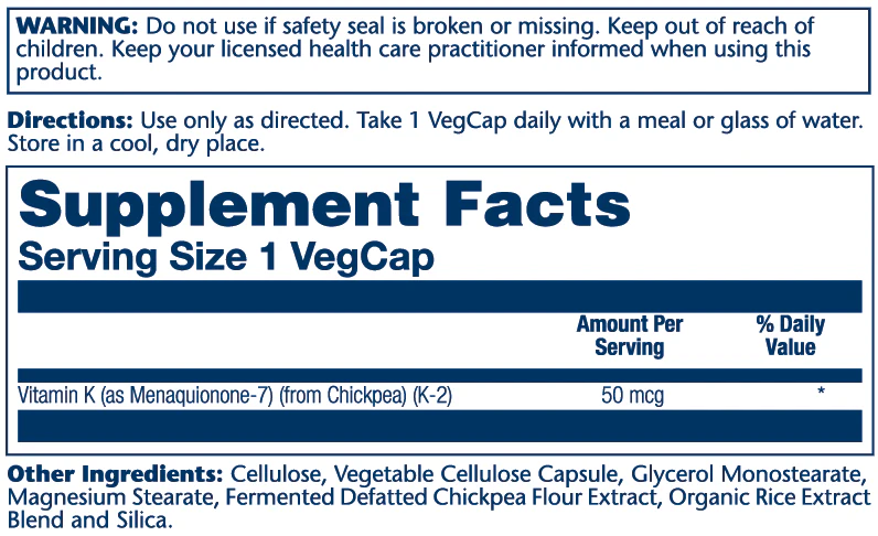 Vitamin K-2, MK-7 50mcg - Image 2