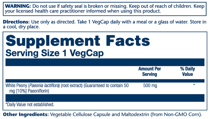 White Peony Root Extract 500mg - Image 2