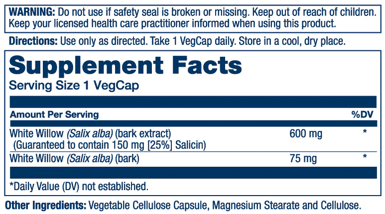White Willow Bark Extract 600mg - Image 2