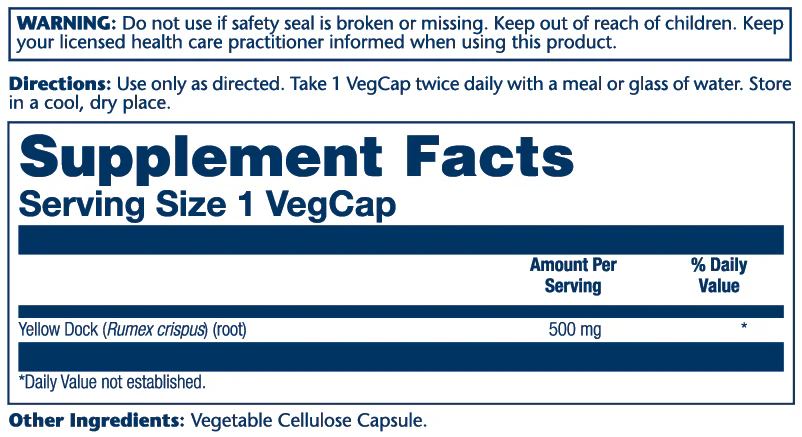 Yellow Dock Root 500mg - Image 2