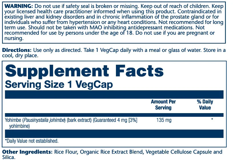 Yohimbe Bark Extract 135mg - Image 2